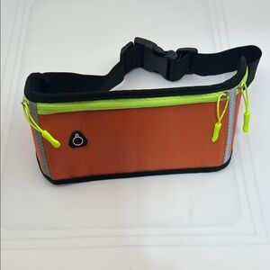 Running Belt Waist Pack Phone Holder Orange Reflective Jogging Fitness Belt